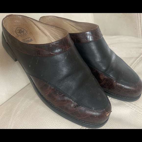 Ariat Shoes - Ariat leather reptile print clog black brown 7.5B